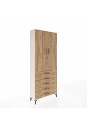 Arges Dolap 3 Raflı 5 Çekmeceli 2 Kapaklı 88x30x221 Aytaşı-Çam