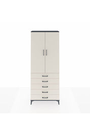 Arges Dolap 3 Raflı 5 Çekmeceli 2 Kapaklı 88x30x221 Antrasit-Aytaşı