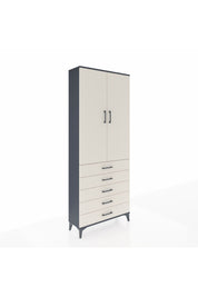 Arges Dolap 3 Raflı 5 Çekmeceli 2 Kapaklı 88x30x221 Antrasit-Aytaşı