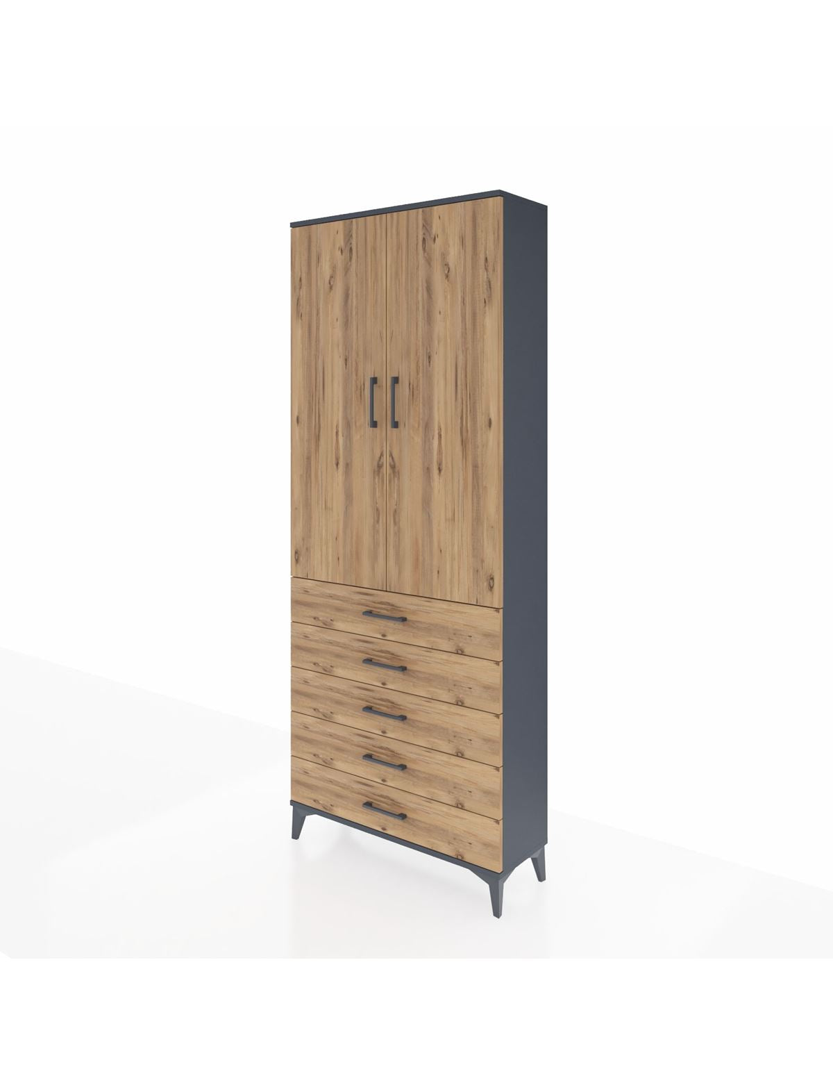 Arges Dolap 3 Raflı 5 Çekmeceli 2 Kapaklı 88x30x221 - S30M077V6A
