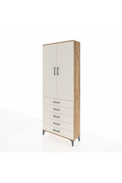 Arges Dolap 3 Raflı 5 Çekmeceli 2 Kapaklı 88x30x221 Çam-Aytaşı