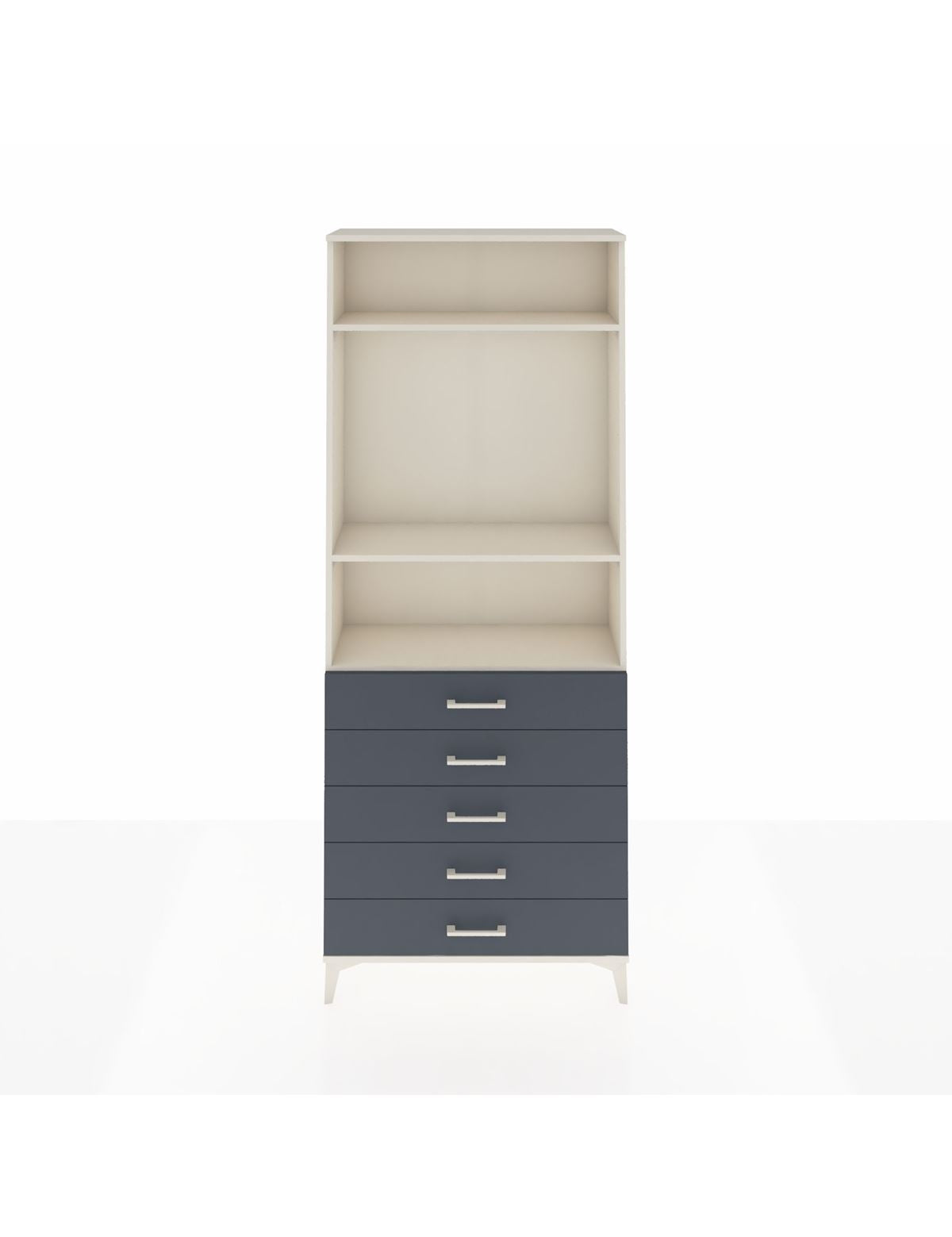 Arges Dolap 3 Raflı 5 Çekmeceli 88x30x221 Aytaşı-Antrasit