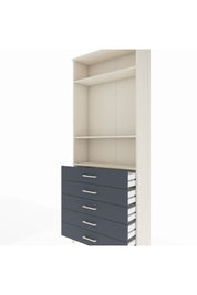 Arges Dolap 3 Raflı 5 Çekmeceli 88x30x221 Aytaşı-Antrasit