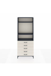 Arges Dolap 3 Raflı 5 Çekmeceli 88x30x221 Antrasit-Aytaşı