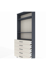 Arges Dolap 3 Raflı 5 Çekmeceli 88x30x221 Antrasit-Aytaşı