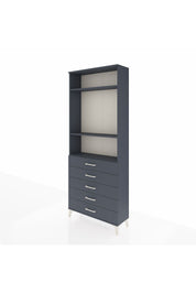 Arges Dolap 3 Raflı 5 Çekmeceli 88x30x221 Antrasit-Antrasit