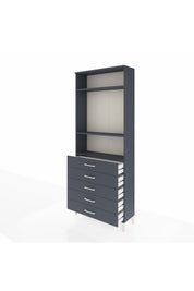 Arges Dolap 3 Raflı 5 Çekmeceli 88x30x221 Antrasit-Antrasit