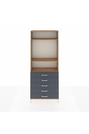 Arges Dolap 3 Raflı 5 Çekmeceli 88x30x221 Çam-Antrasit