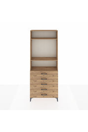 Arges Dolap 3 Raflı 5 Çekmeceli 88x30x221 Çam-Çam