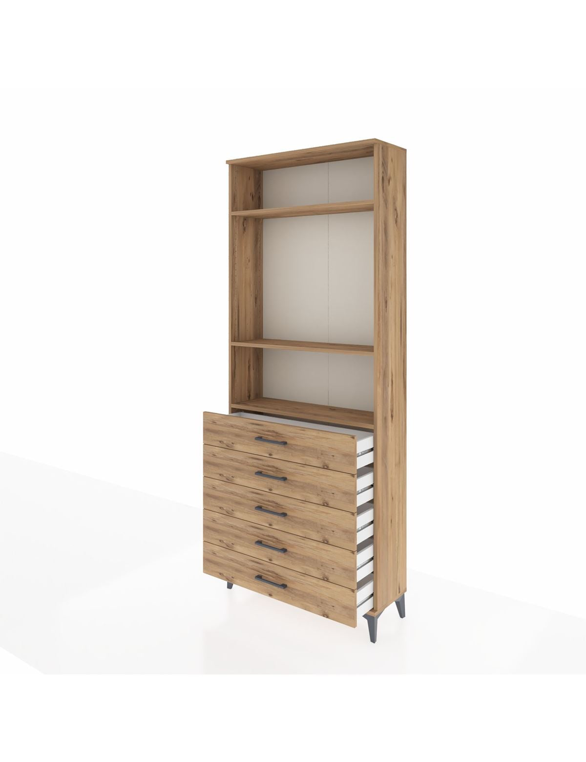 Arges Dolap 3 Raflı 5 Çekmeceli 88x30x221 - S30M078V9A