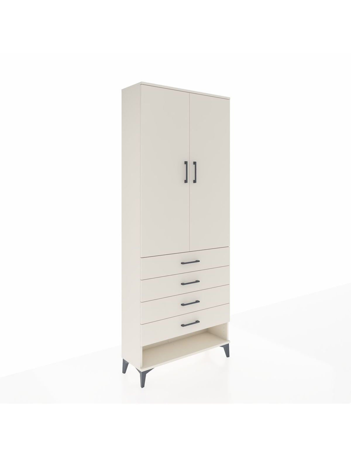 Arges Dolap 2 Raflı 4 Çekmeceli Tek Askılı 88x30x221 Aytaşı-Aytaşı