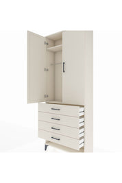 Arges Dolap 2 Raflı 4 Çekmeceli Tek Askılı 88x30x221 Aytaşı-Aytaşı