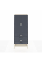 Arges Dolap 2 Raflı 4 Çekmeceli Tek Askılı 88x30x221 Aytaşı-Antrasit