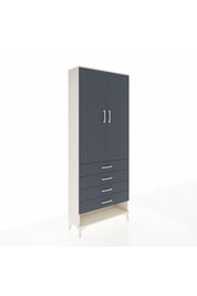 Arges Dolap 2 Raflı 4 Çekmeceli Tek Askılı 88x30x221 Aytaşı-Antrasit