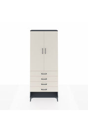 Arges Dolap 2 Raflı 4 Çekmeceli Tek Askılı 88x30x221 Antrasit-Aytaşı