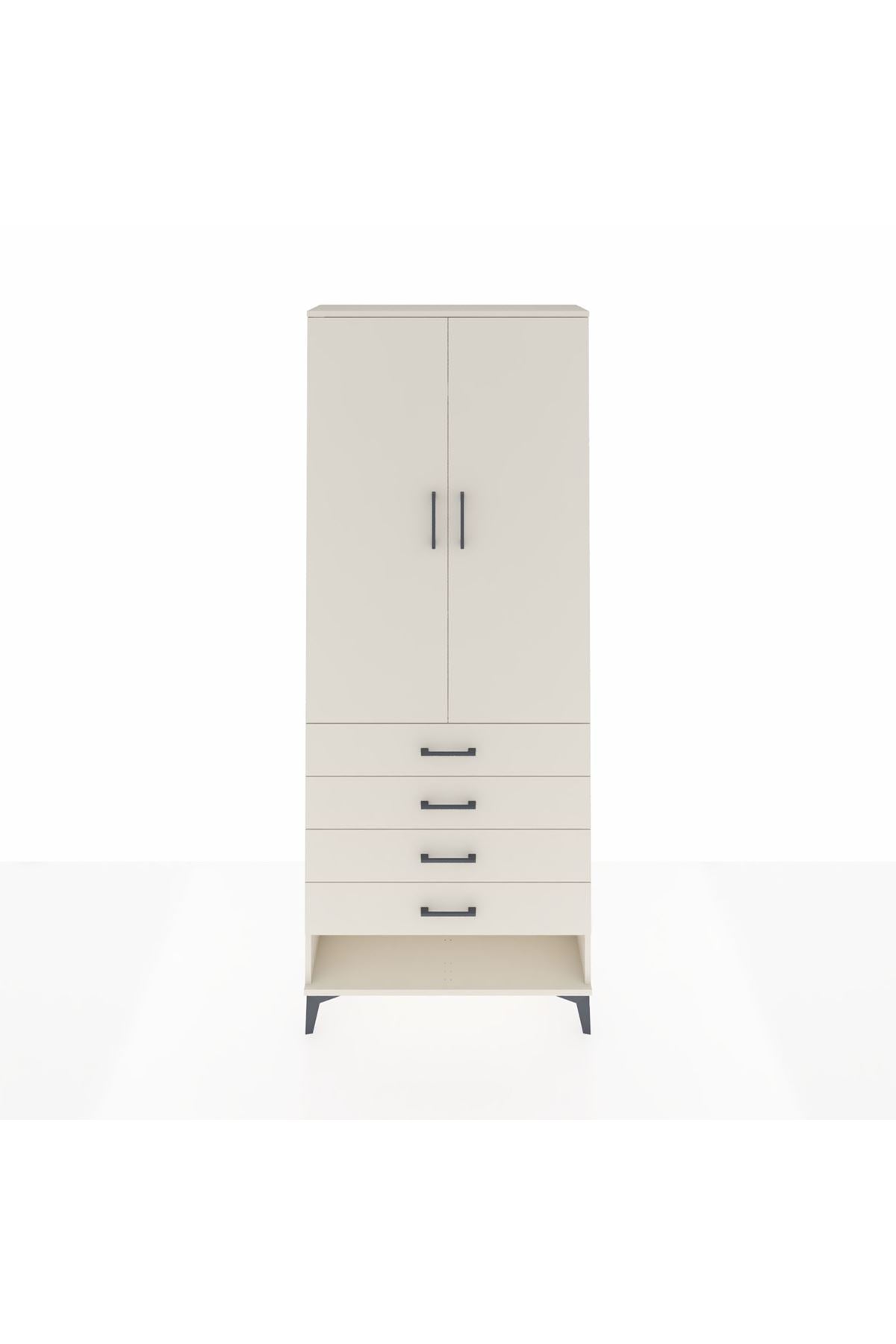 Arges Dolap 3 Raflı 4 Çekmeceli 2 Kapaklı 88x30x221 Aytaşı-Aytaşı