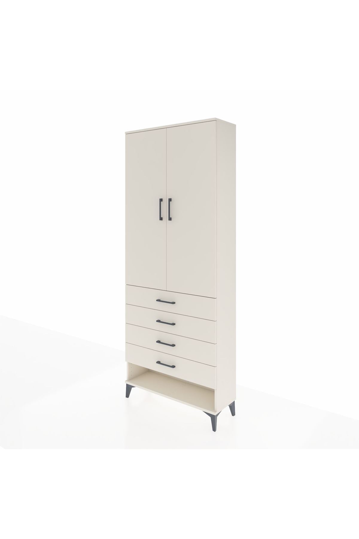 Arges Dolap 3 Raflı 4 Çekmeceli 2 Kapaklı 88x30x221 Aytaşı-Aytaşı