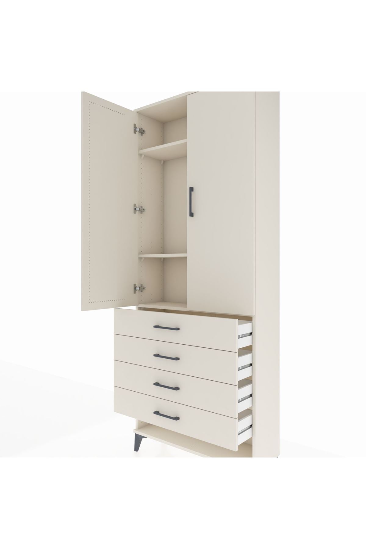 Arges Dolap 3 Raflı 4 Çekmeceli 2 Kapaklı 88x30x221 Aytaşı-Aytaşı