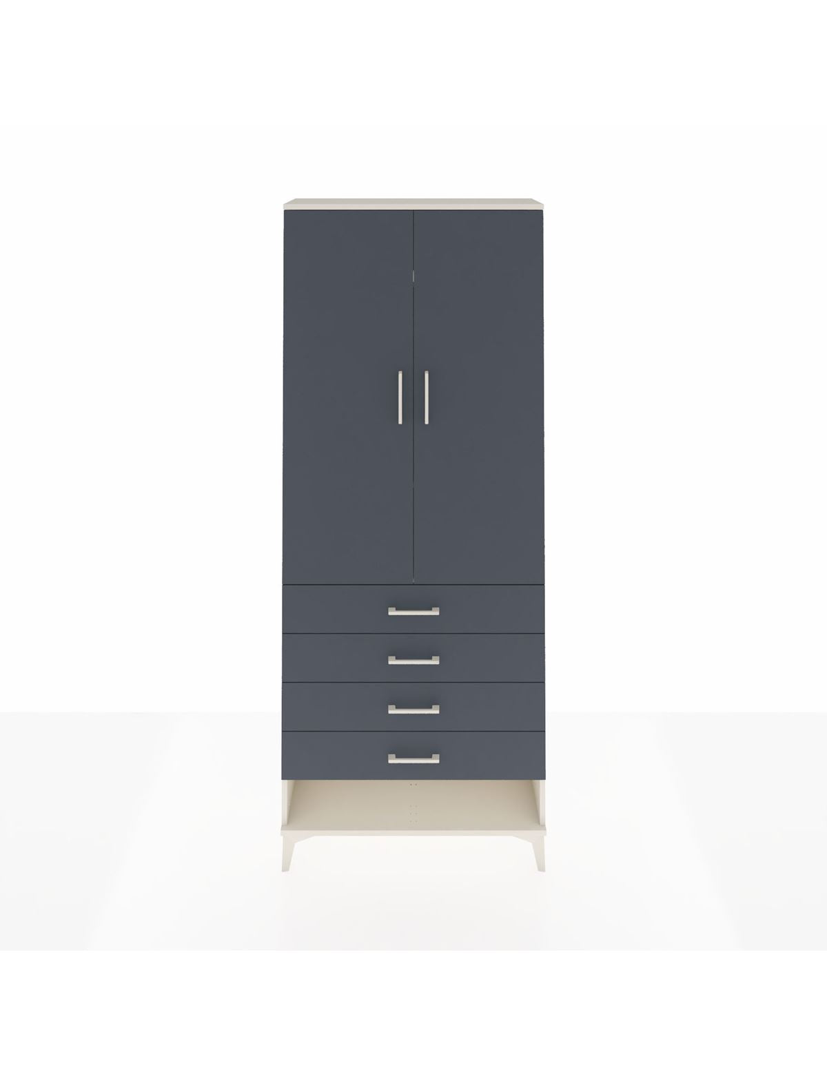 Arges Dolap 3 Raflı 4 Çekmeceli 2 Kapaklı 88x30x221 Aytaşı-Antrasit