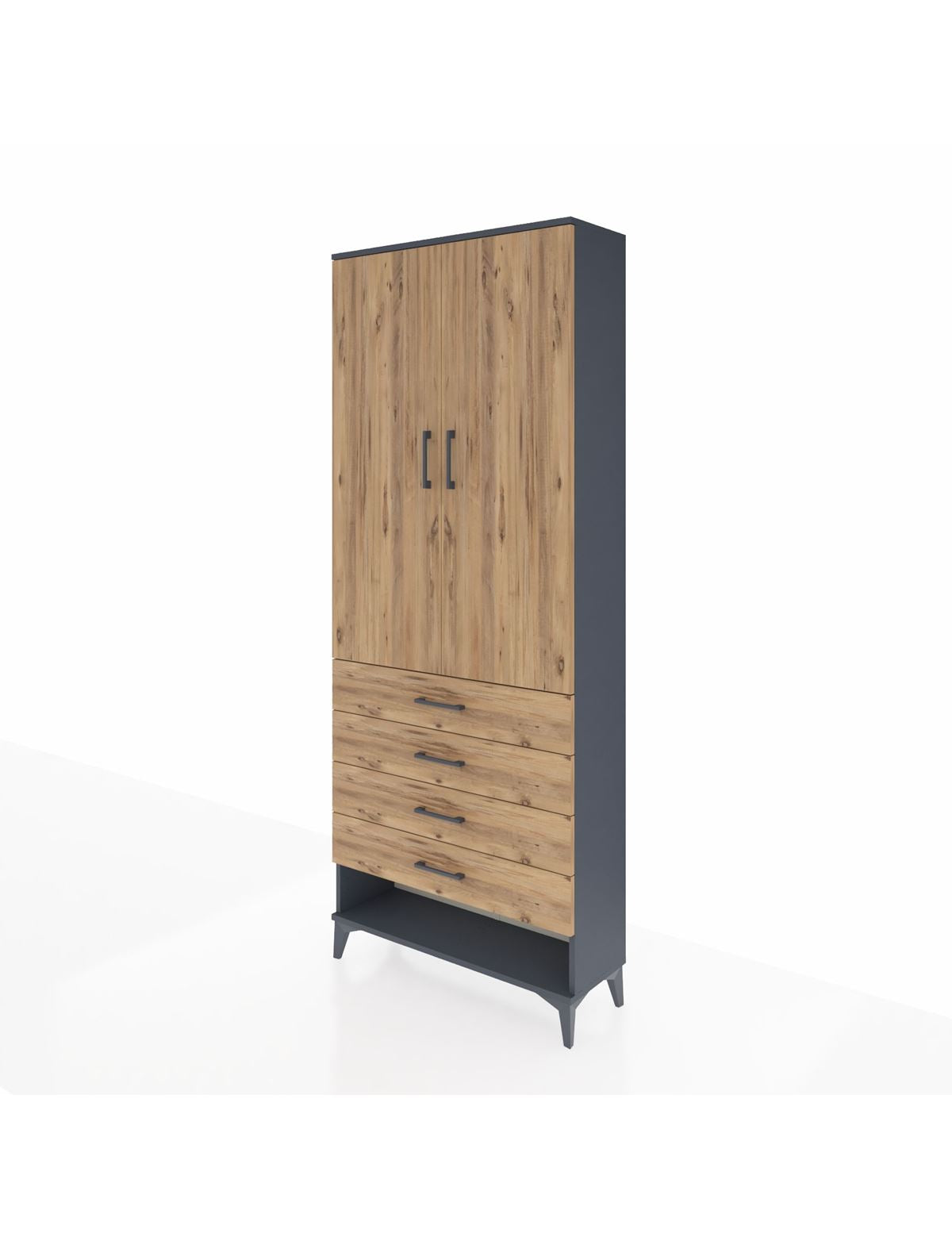 Arges Dolap 3 Raflı 4 Çekmeceli 2 Kapaklı 88x30x221 - S30M080V6A