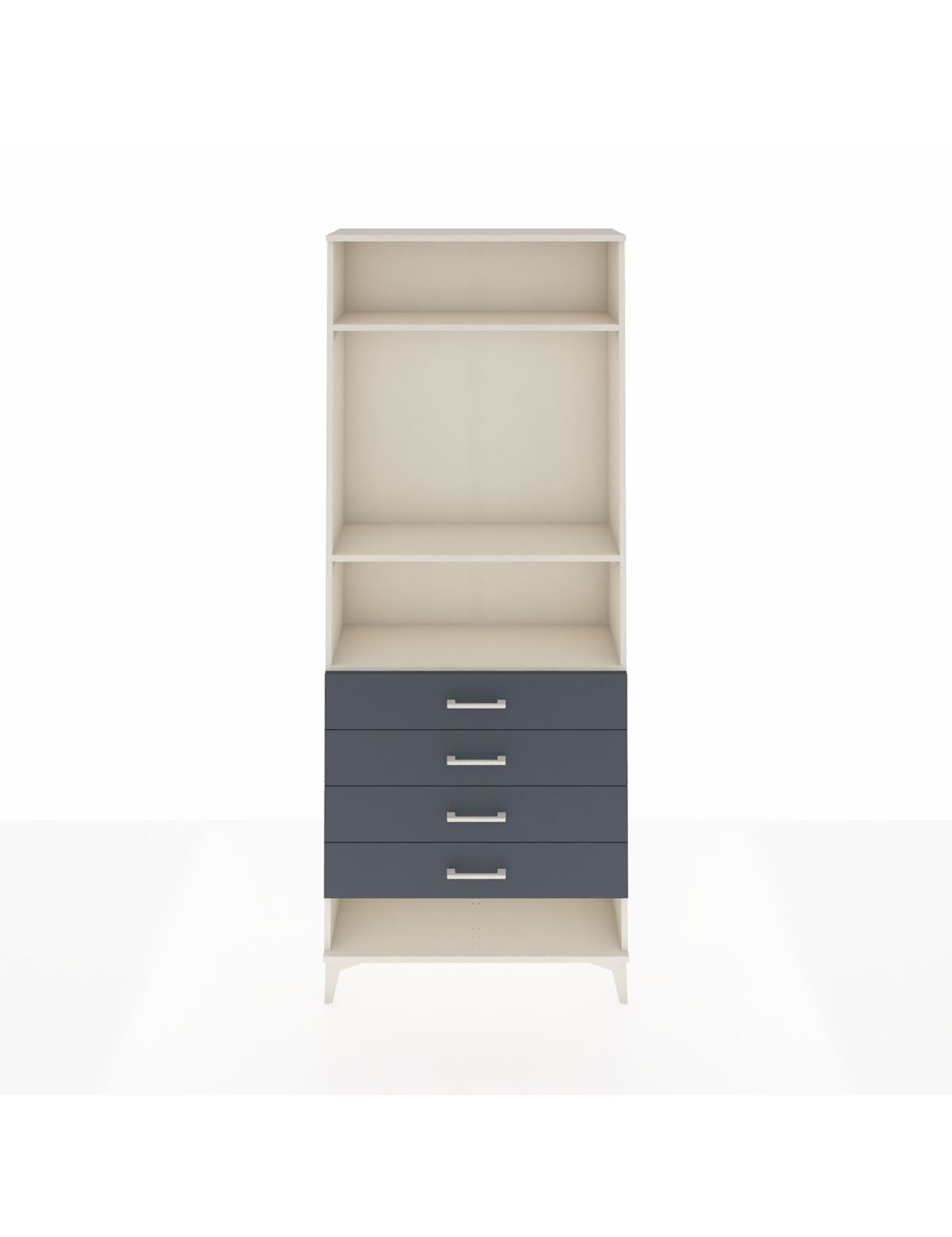 Arges Dolap 3 Raflı 4 Çekmeceli 88x30x221 Aytaşı-Antrasit