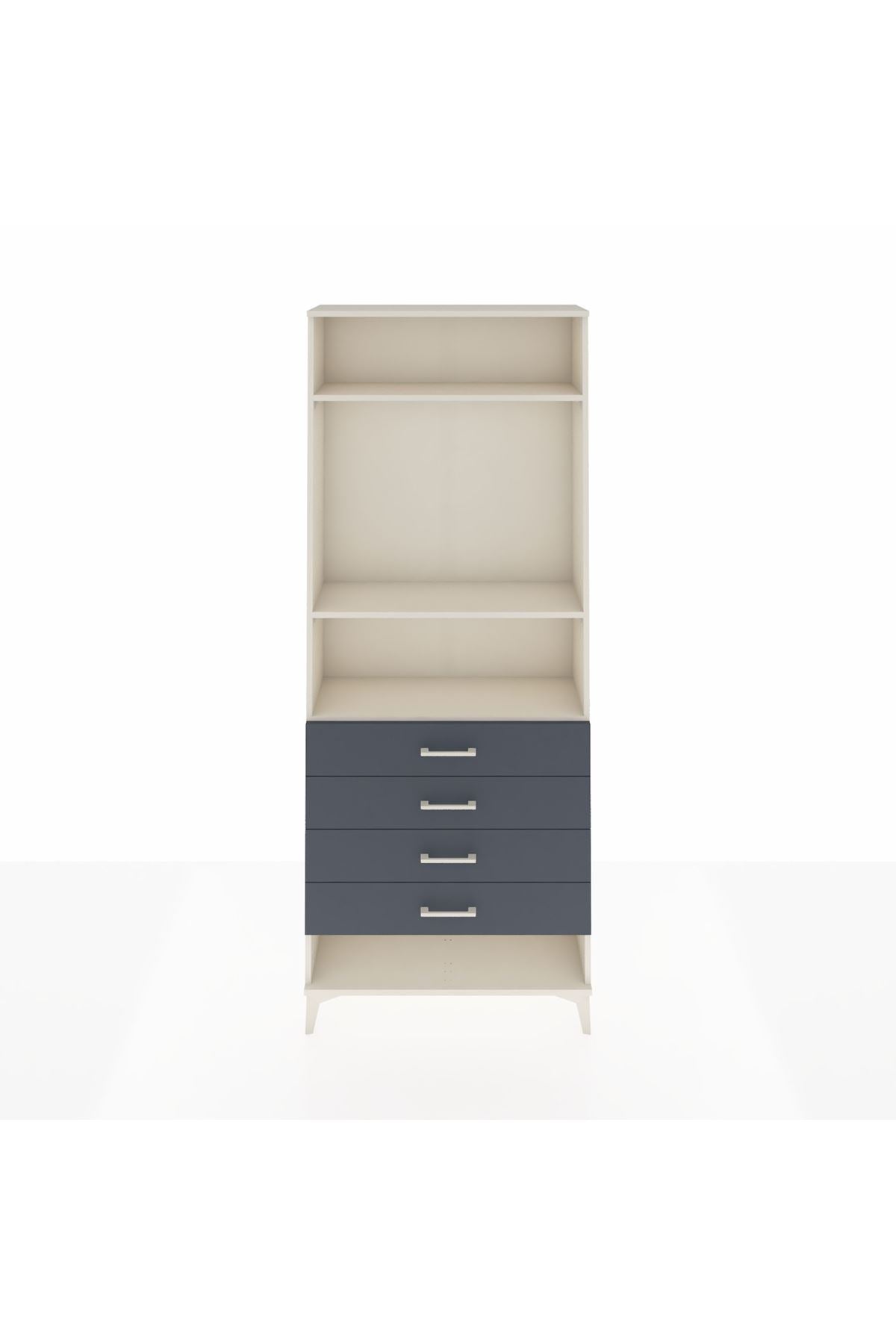 Arges Dolap 3 Raflı 4 Çekmeceli 88x30x221 Aytaşı-Antrasit