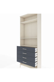 Arges Dolap 3 Raflı 4 Çekmeceli 88x30x221 Aytaşı-Antrasit