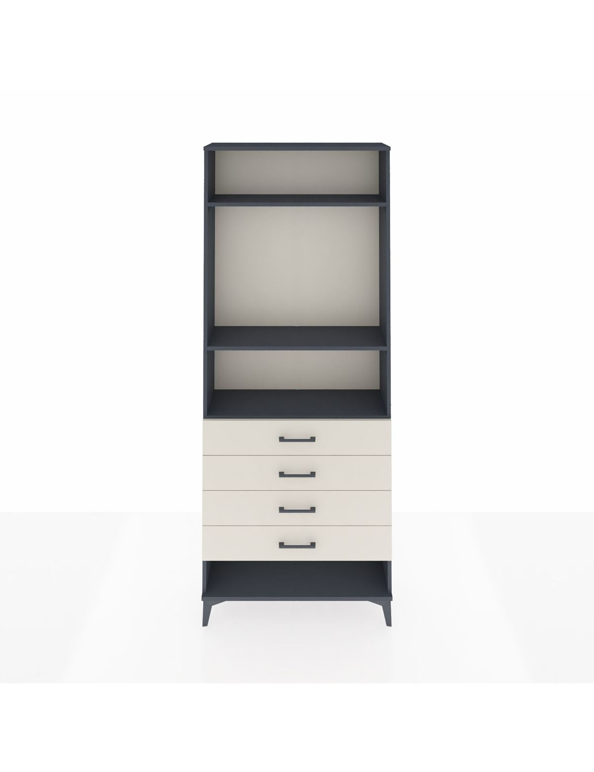 Arges Dolap 3 Raflı 4 Çekmeceli 88x30x221 Antrasit-Aytaşı