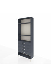 Arges Dolap 3 Raflı 4 Çekmeceli 88x30x221 Antrasit-Antrasit