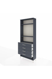 Arges Dolap 3 Raflı 4 Çekmeceli 88x30x221 Antrasit-Antrasit