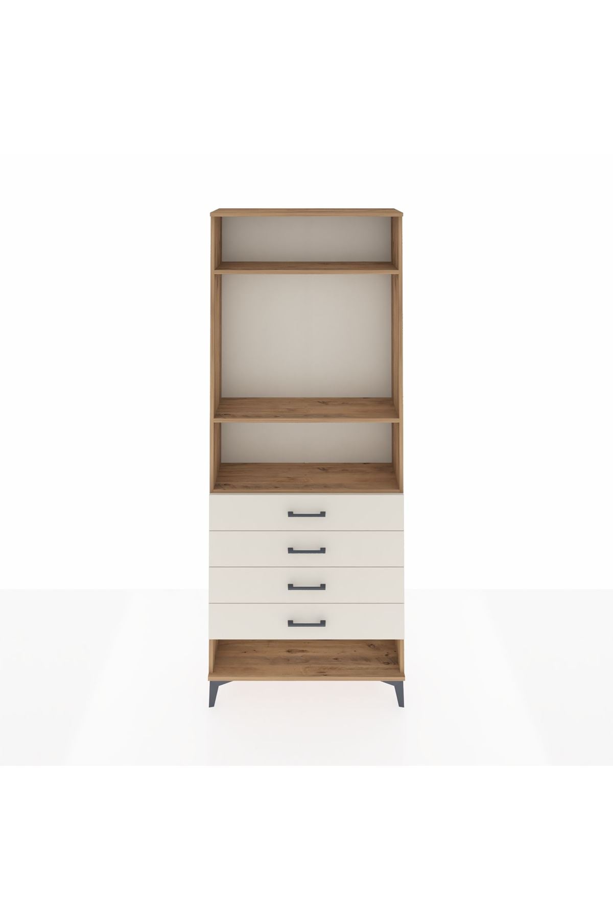 Arges Dolap 3 Raflı 4 Çekmeceli 88x30x221 Çam-Aytaşı