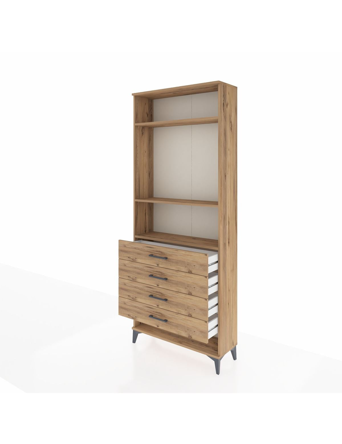 Arges Dolap 3 Raflı 4 Çekmeceli 88x30x221 - S30M081V9A