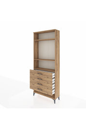 Arges Dolap 3 Raflı 4 Çekmeceli 88x30x221 Çam-Çam