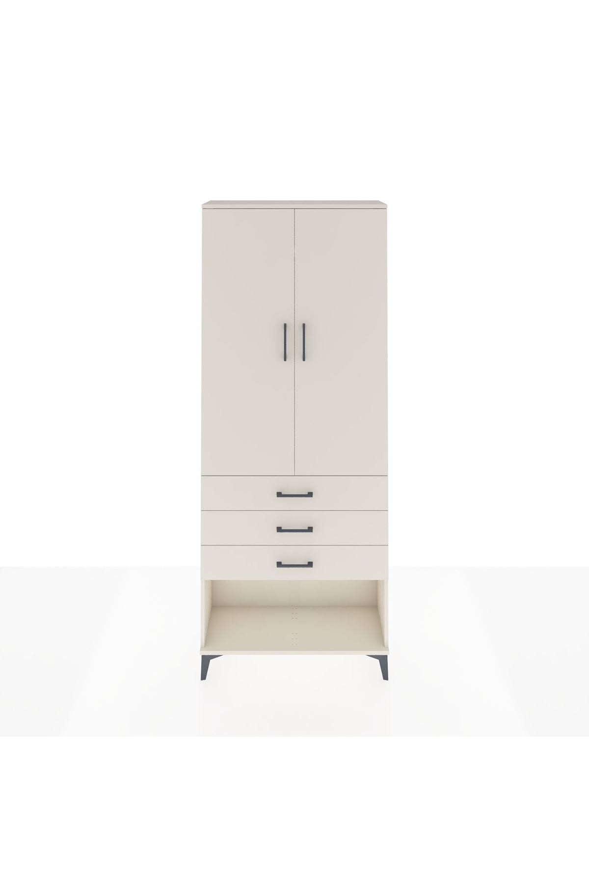 Arges Dolap 2 Raflı 3 Çekmeceli Tek Askılı 88x30x221 Aytaşı-Aytaşı