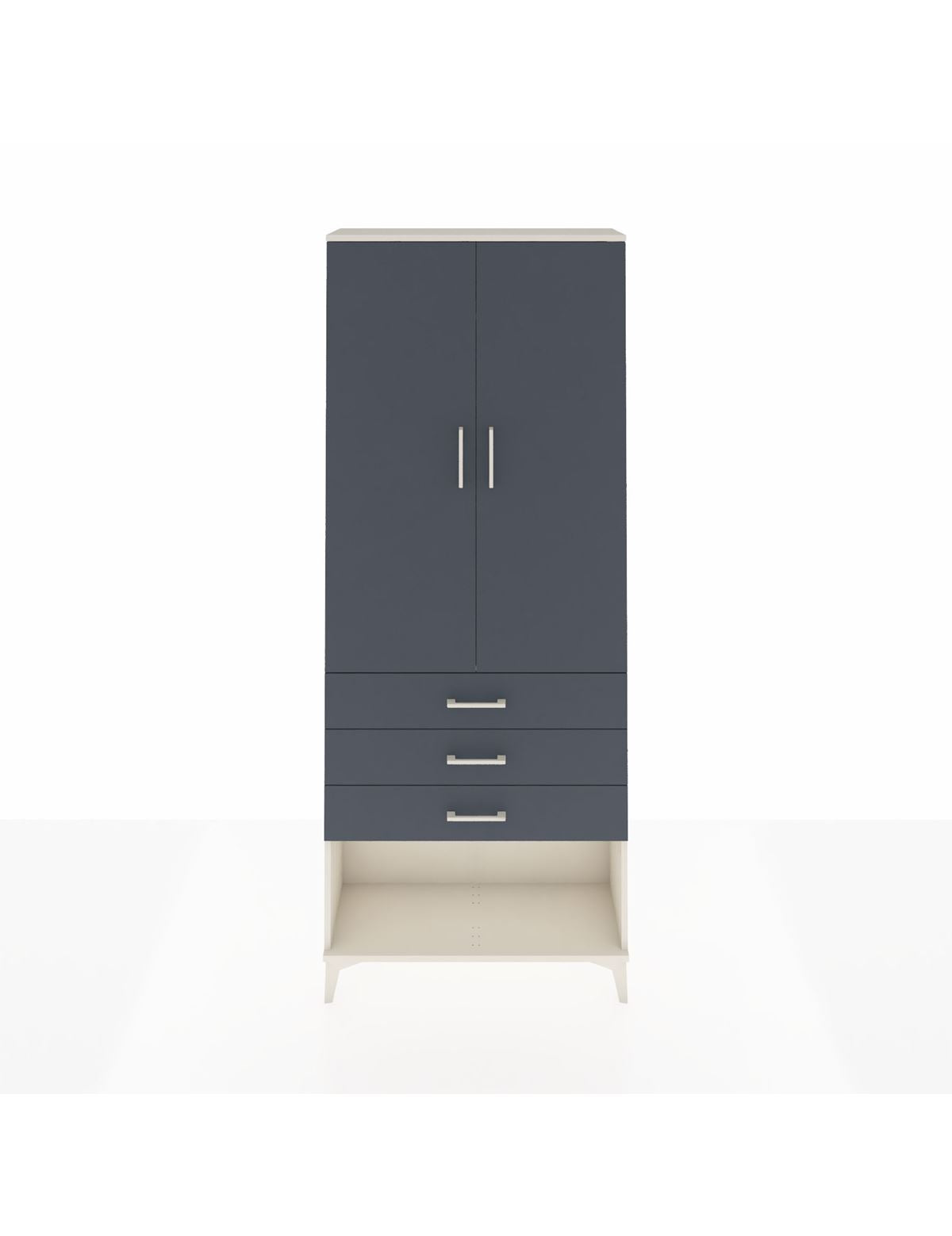 Arges Dolap 2 Raflı 3 Çekmeceli Tek Askılı 88x30x221 Aytaşı-Antrasit