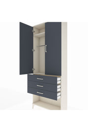 Arges Dolap 2 Raflı 3 Çekmeceli Tek Askılı 88x30x221 Aytaşı-Antrasit