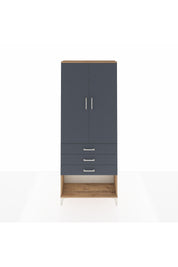 Arges Dolap 2 Raflı 3 Çekmeceli Tek Askılı 88x30x221 Çam-Antrasit