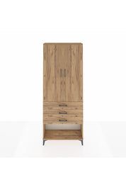 Arges Dolap 2 Raflı 3 Çekmeceli Tek Askılı 88x30x221 Çam-Çam