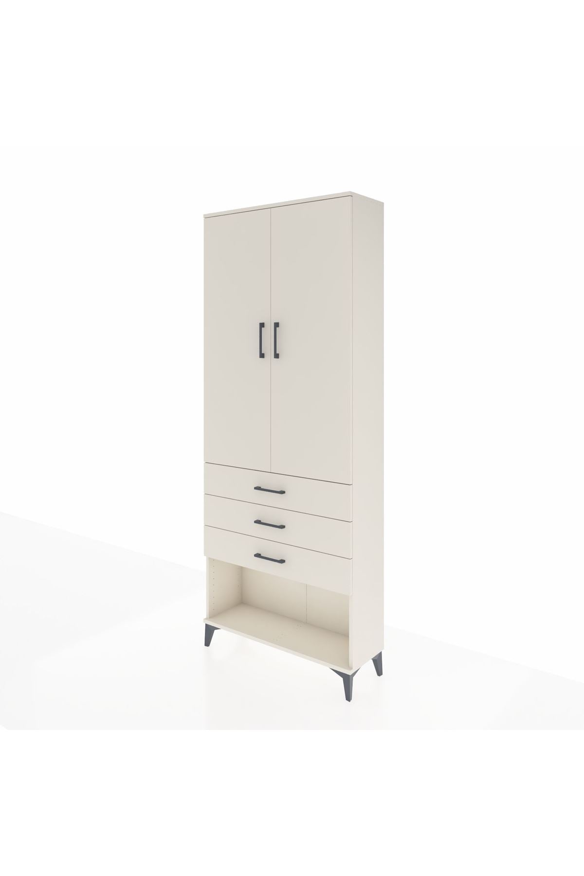 Arges Dolap 3 Raflı 3 Çekmeceli 2 Kapaklı 88x30x221 Aytaşı-Aytaşı