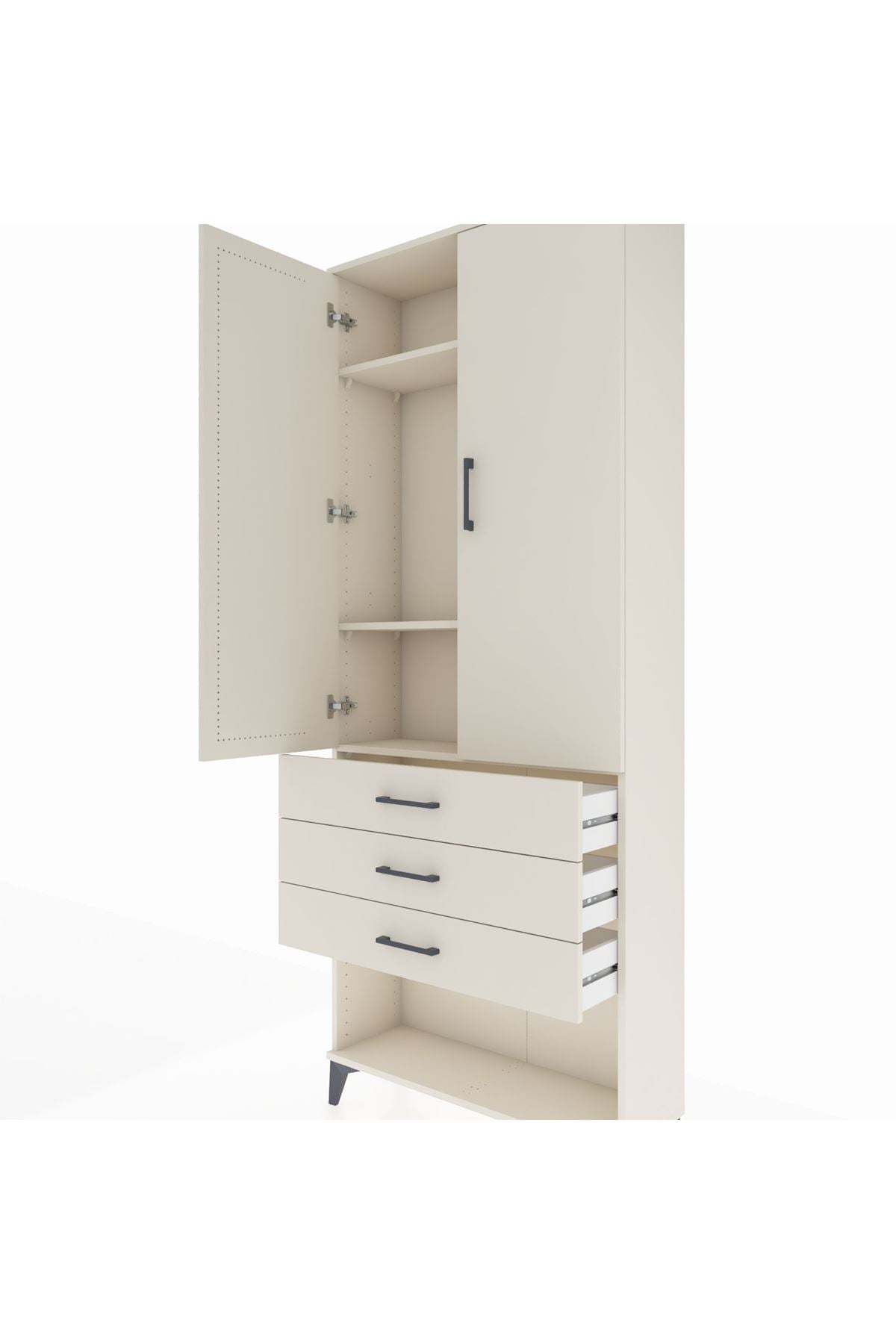 Arges Dolap 3 Raflı 3 Çekmeceli 2 Kapaklı 88x30x221 Aytaşı-Aytaşı