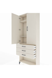 Arges Dolap 3 Raflı 3 Çekmeceli 2 Kapaklı 88x30x221 Aytaşı-Aytaşı