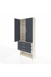 Arges Dolap 3 Raflı 3 Çekmeceli 2 Kapaklı 88x30x221 Aytaşı-Antrasit