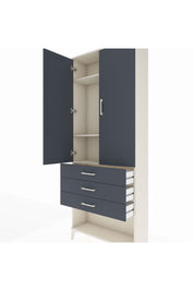 Arges Dolap 3 Raflı 3 Çekmeceli 2 Kapaklı 88x30x221 Aytaşı-Antrasit