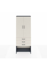 Arges Dolap 3 Raflı 3 Çekmeceli 2 Kapaklı 88x30x221 Antrasit-Aytaşı