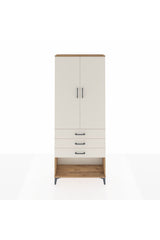 Arges Dolap 3 Raflı 3 Çekmeceli 2 Kapaklı 88x30x221