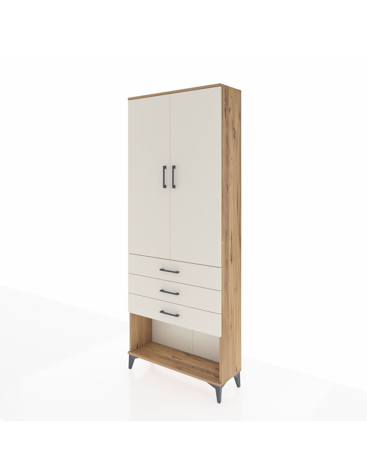 Arges Dolap 3 Raflı 3 Çekmeceli 2 Kapaklı 88x30x221 - S30M083V7A