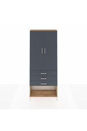 Arges Dolap 3 Raflı 3 Çekmeceli 2 Kapaklı 88x30x221 Çam-Antrasit