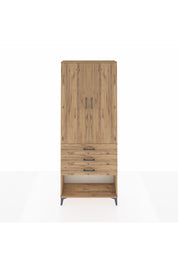Arges Dolap 3 Raflı 3 Çekmeceli 2 Kapaklı 88x30x221 Çam-Çam