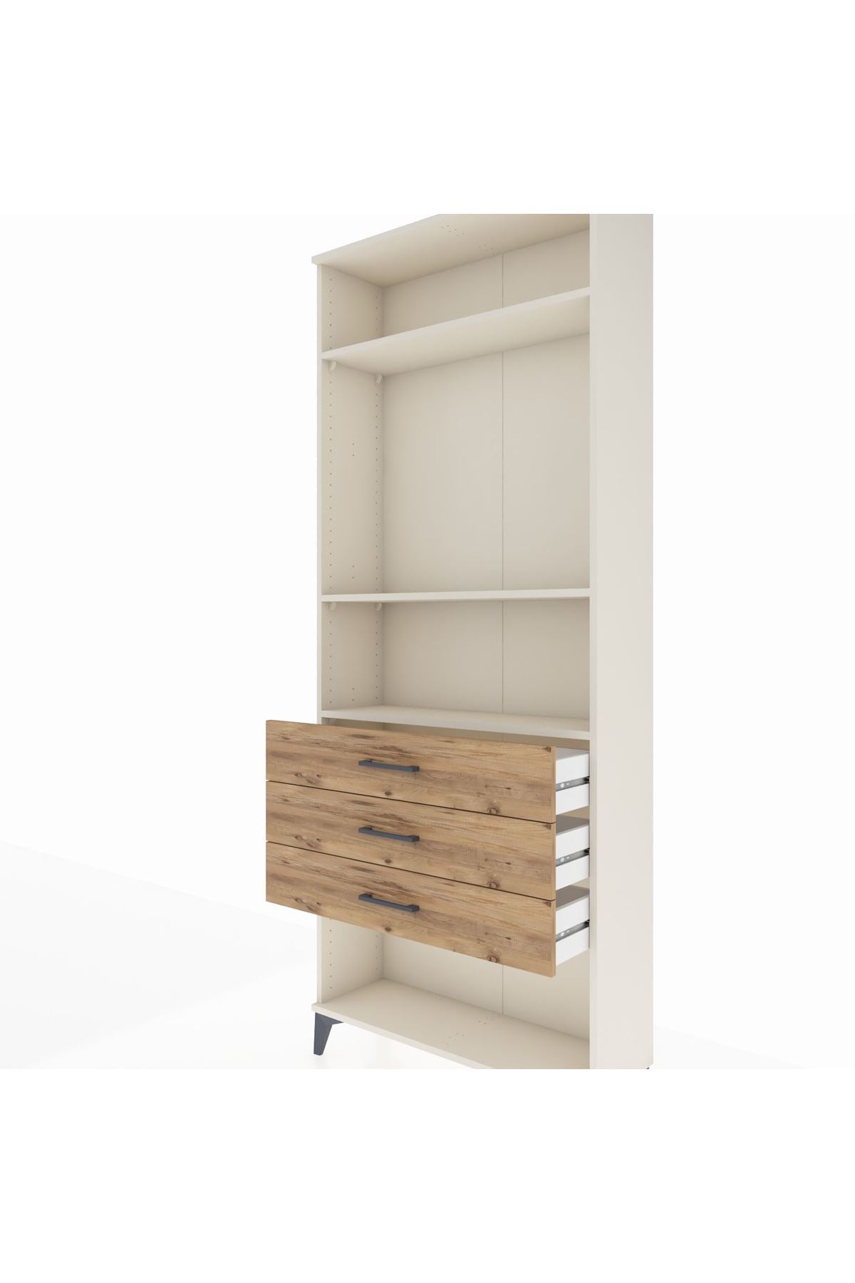 Arges Dolap 3 Raflı 3 Çekmeceli 88x30x221 Aytaşı-Çam