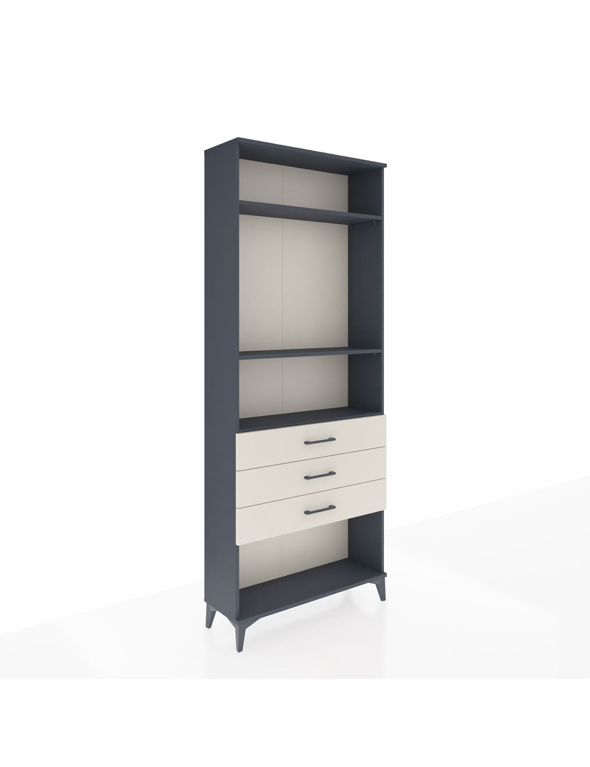 Arges Dolap 3 Raflı 3 Çekmeceli 88x30x221 Antrasit-Aytaşı